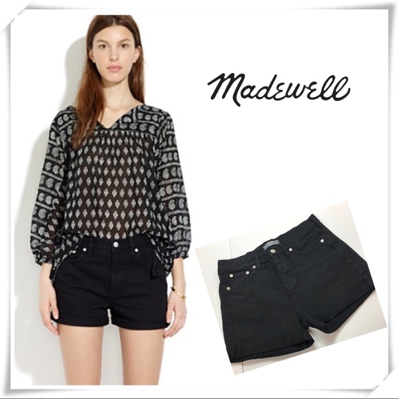 Madewell High Rise Denim Shorts Button 